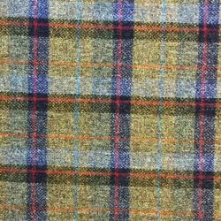 Wolle Karomuster mit Marineblau und Olivgrün  
