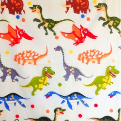 Baumwolle 100% Bunte Dinosaurier  