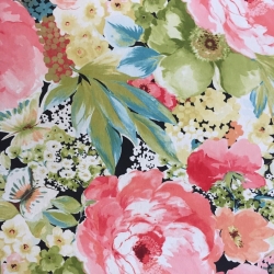 Canvas Vorhangstoff Blumen 7  