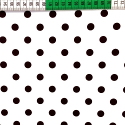 Baumwolle 100% Punkte 11mm schwarz auf weißem Hintergrund  