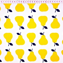 Baumwolle 100% Birnen orange auf weißem Hintergrund  
