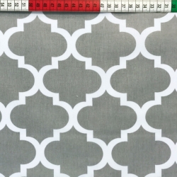 Baumwolle 100% Marokko-Muster große grau  