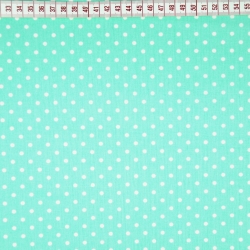 Baumwolle 100% Punkte 4mm weiß auf mintfarbenem Hintergrund  