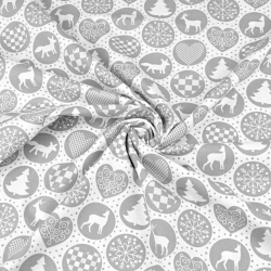 Baumwolle 100% graue Weihnachtsmuster Kreise  