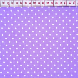 Baumwolle 100% Punkte 4mm weiß auf lila Hintergrund  