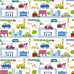 Baumwolle 100% Straßenarbeiten auf weißem Hintergrund  