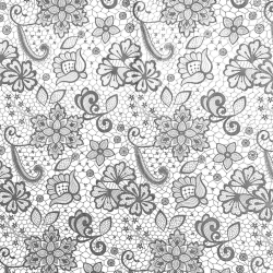 Baumwolle 100% graue Spitze auf weißem Hintergrund  