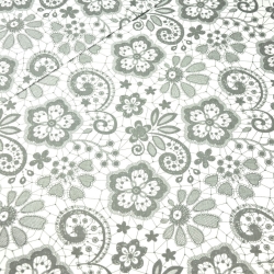 Baumwolle 100% graue Serviette auf weißem Hintergrund  