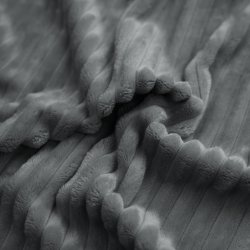 Minky Premium Streifen dunkelgrau  