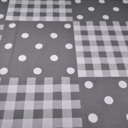 Baumwolle 100% Patchwork weiß-grau.  