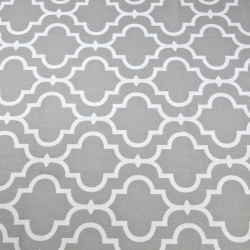 Baumwolle 100% Orientalisches Mosaik weiß auf grauem Hintergrund  