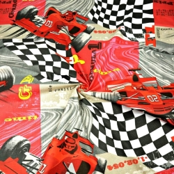 Baumwolle 100% F1 Autos rot GP  