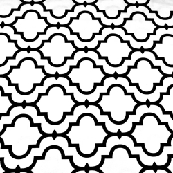 Baumwolle 100% orientalisches Mosaik schwarz auf weißem Hintergrund  