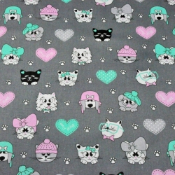 Baumwolle 100% rosa-mintfarbene Lieblinge auf dunkelgrauem Hintergrund  