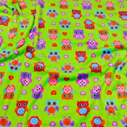 Polar plus bunte Eulen auf grünem Hintergrund  