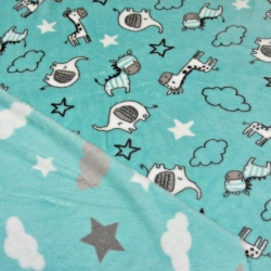 Polar plus PREMIUM mintfarben doppelseitig Tiere, Wolken und Sterne