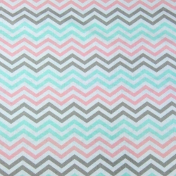 Baumwolle 100% Zickzack MIDI grau rosa mintgrün  