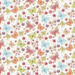 Baumwolle 100% Pastell-Schmetterlinge  