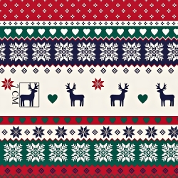 Baumwolle 100% Weihnachtsmuster skandinavisch navy-rot-grün  