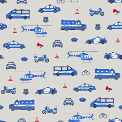 Baumwolle 100% Polizei blau auf grauem Hintergrund  