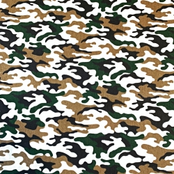 Baumwolle 100% kleines CAMOUFLAGE-Muster grün-beige-weiß  