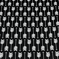 Baumwolle 100% weiße Pfeile in Reihen auf schwarzem Hintergrund  