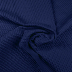 Dünner Baumwoll-Waffelstoff dunkelblau  