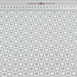 Baumwolle 100% Herzen MINI in weiß-grauen Quadraten  