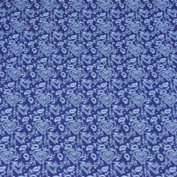 Baumwolle 100% Herzen MINI türkisch in weiß-navy  