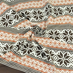 Baumwolle 100% Weihnachtsmuster Streifen mit Sternen braun  