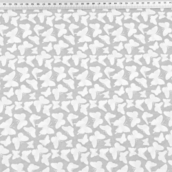 Baumwolle 100% MINI Schmetterlinge weiß auf grauem Hintergrund  