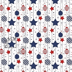 Baumwolle 100% Weihnachtsmuster Weihnachtsbaumkugeln und Sterne rot-navy  