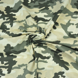 Baumwolle 100% MORO Muster beige-grün-sandfarben  