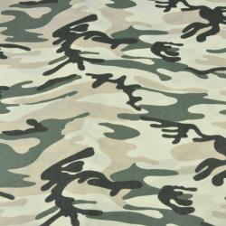 Baumwolle 100% MORO Muster beige-grün-vanille  