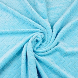 Minky Fischgrät Premium helltürkis  