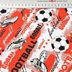 Baumwolle 100% Fußball auf rotem Hintergrund  