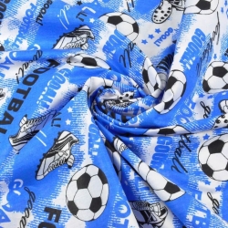 Baumwolle 100% Fußball auf blauem Hintergrund  