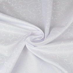 Tischdeckenstoff fleckenabweisend weiß - Ornamentmuster  