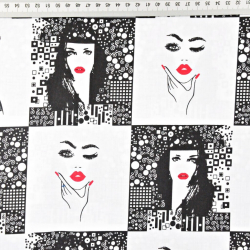 Baumwolle 100% Patchwork Frauen schwarz-weiß  