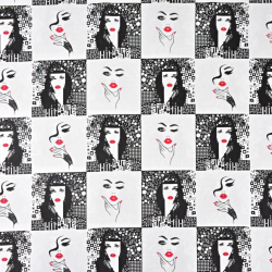 Baumwolle 100% Patchwork Frauen schwarz-weiß  