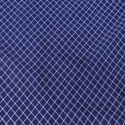 Baumwolle 100% Rauten weiß auf marineblauem Hintergrund  