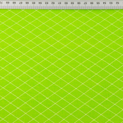 Baumwolle 100% Rauten weiß auf grünem Hintergrund  