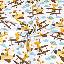 Baumwolle 100% afrikanische Tiere im Flugzeug auf weißem Hintergrund  