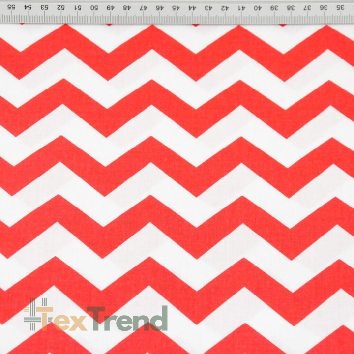 Baumwolle 100% Zickzack rot  