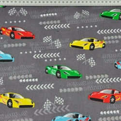 Baumwolle 100% Supersportwagen auf dunkelgrauem Hintergrund  