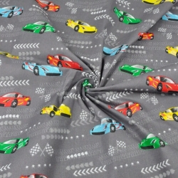 Baumwolle 100% Supersportwagen auf dunkelgrauem Hintergrund  