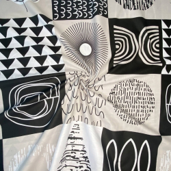 Baumwolle 100% Muster Patchwork schwarz-weiß-grau  