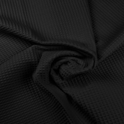 Baumwolle Waffel schwarz  