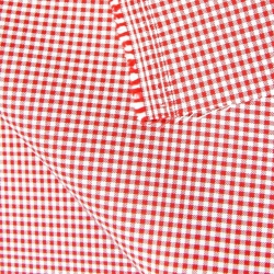 Tischdeckenstoff fleckenabweisend - kleine rote Vichy-Karos  