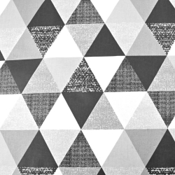 100% Baumwolle große gemusterte Dreiecke grau-schwarz  